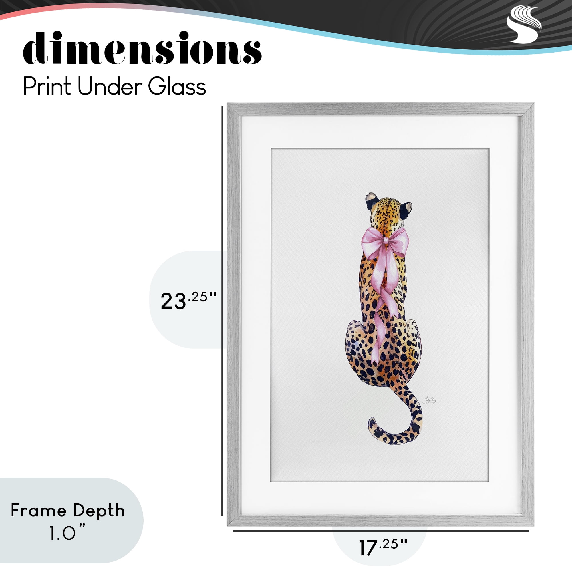 Stupell Industries Poised In Pink Cheetah Gray Framed Print Under Glass, design by Shelly Craig