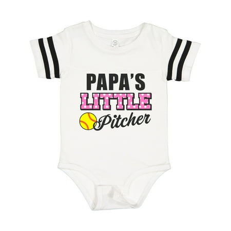 

Inktastic Papas Little Pitcher Softball Gift Baby Girl Bodysuit