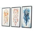 thumbnail image 3 of Designart "Yellow Boho Dreamcatcher Watercolor Whimsy I" Dream catcher Framed Wall Art Set Of 3 - Gold Traditional Frame Gallery Wall Set For Home Decor, 3 of 6