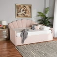 thumbnail image 2 of Baxton Studio Timila Modern and Contemporary Light Pink Velvet Fabric Upholstered Full Size Daybed, 2 of 12