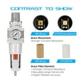 thumbnail image 4 of NANPU 1" NPT Compressed Air Filter Regulator Combo Piggyback, 5 Micron Brass Element, Poly Bowl, Semi-Auto Drain, Metal Bracket, 0-150 psi Gauge, 4 of 7