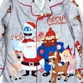 thumbnail image 2 of Infant & Toddler Boys Gray Flannel Christmas Rudolph Pajamas Sleep Set 2T, 2 of 2