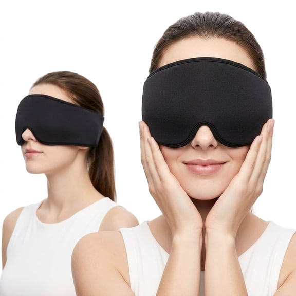 FACEMOON Adults Ice Soft Cooling Weighted Sleep Eye Mask for Sleep Support with Storage Bag, Blue