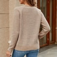 thumbnail image 6 of VISALY Pullover Crewneck Sweatshirt Crochet Sweaters Casual Long Sleeve Pullover Sweaters O Neck Oversized Ribbed Knit Fall Winter Sweater Loose Fit Hoodie Baggy Sweaters Tunic Sweater Khaki S, 6 of 8
