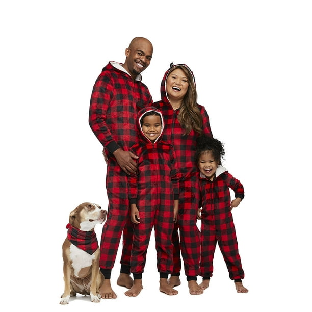 walmart.com | Jolly Jammies Buffalo Plaid Matching Family Christmas Union Suit Pajama Set
