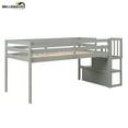 thumbnail image 4 of Bellemave Twin Loft Bed with Stairs and Storage, Wood Low Loft Bed with Shelf, No Box Spring Needed  (Gray), 4 of 12