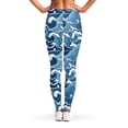 thumbnail image 2 of Blue Leopard Print Leggings, Animal Sexy Yoga Leggings For Women., 2 of 5