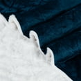 thumbnail image 2 of Luxurious Soft Velour Fleece Throw with Super Ultra Soft Faux Fur on backside Blanket 49”x 73” Blue Color, 2 of 3