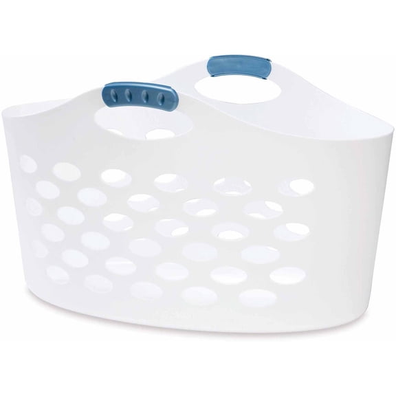 Rubbermaid 1.5 Capacity Flex N Carry Portable Flexible Laundry Basket, White