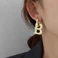 thumbnail image 6 of SmartBy 1 Pair Dangle Earrings Metal B Letter Decoration Jewelry Exaggerated All Match Pendant Earrings for Dating, 6 of 7