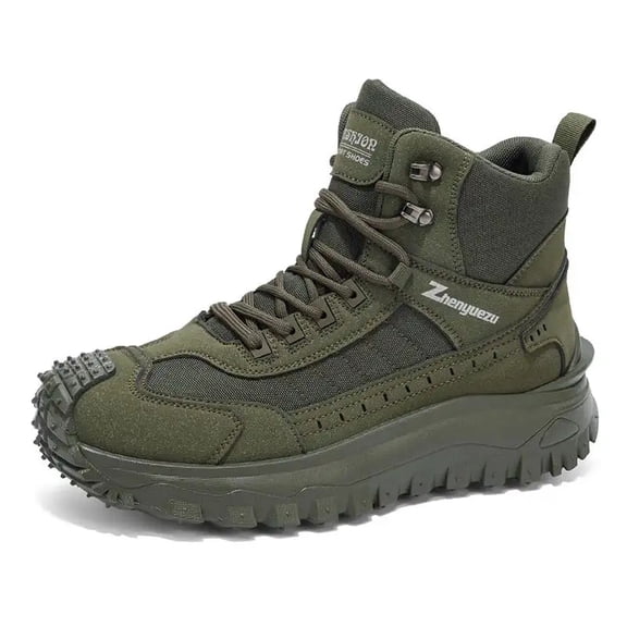 Men's High Top Hiking Boots, Lace Up Rugged Outdoor Ankle Boots for Trekking & Daily Wear
