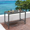 Outdoor Bar Table, 55” Patio Console Pub Height Table with Powder ...