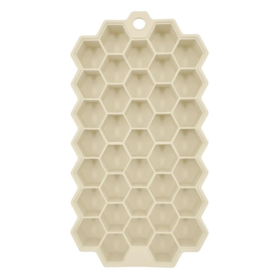 Mainstays, Ice Cube Tray, Silicone Hexagon Ice Tray, Beige, silicone, useful for everyday beverage storage.