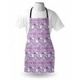 thumbnail image 3 of Mauve Apron Digital Guiloche Fractal Crystal Stylized Floral Ornamental Retro Design, Unisex Kitchen Bib Apron with Adjustable Neck for Cooking Baking Gardening, Lilac and Lavender, by Ambesonne, 3 of 3