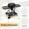 thumbnail image 3 of Resenkos Outdoor Patio Barbecue Cooker, Outdoor Grills,22 Inches 2 Layer Racks Barbecue Grill with Wheels for Outdoor Camping-Black, 3 of 8