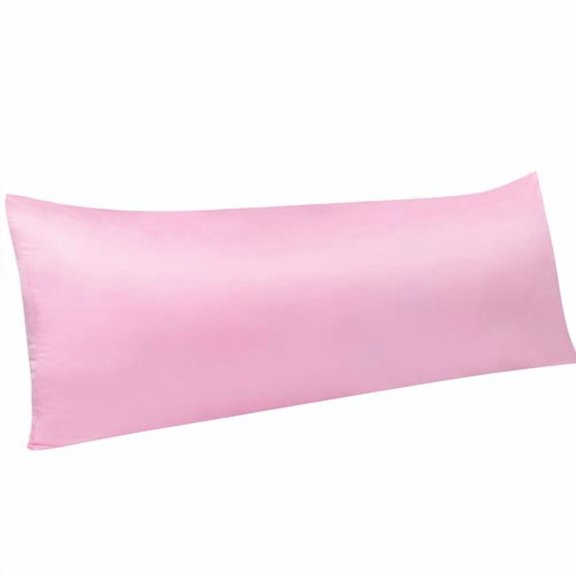 NTBAY Silky Satin Body Pillowcase Nice Rich Color Body Pillow Cover Size 20"x54", Light Pink