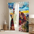 thumbnail image 3 of Castle Fairy Stained Glass Train Curtains Pack of 2 (42x84 Each) for Teens, Landscape Art Curtains Blackout for Bedroom, Red Green Blue, 3 of 6