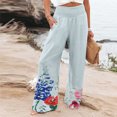 thumbnail image 2 of JURANMO Clearance Sale,Women High Waisted Cotton Linen Palazzo Pants Dressy Trendy Wide Leg Long Lounge Pant Trousers with Pocket, 2 of 6