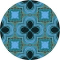 thumbnail image 1 of Ahgly Company Machine Washable Indoor Round Transitional Medium Teal Green Area Rugs, 8' Round, 1 of 7
