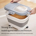 thumbnail image 4 of 33Lbs Collapsible Pet Food Storage Containers for Dog Foods Container with Folding Bowl, Measuring Cup, Scoop & Wheels Foldable Airtight Cat Dry Feed Dispenser Bins Kitchen Cereal Flour, White Grey, 4 of 8