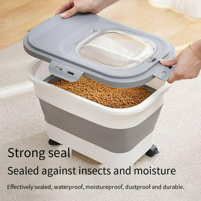 1pc Transparent Portable Insect-proof And Moisture-proof Flour Storage  Container With Seal For Long-lasting Use, Cat And Dog Food Organizer