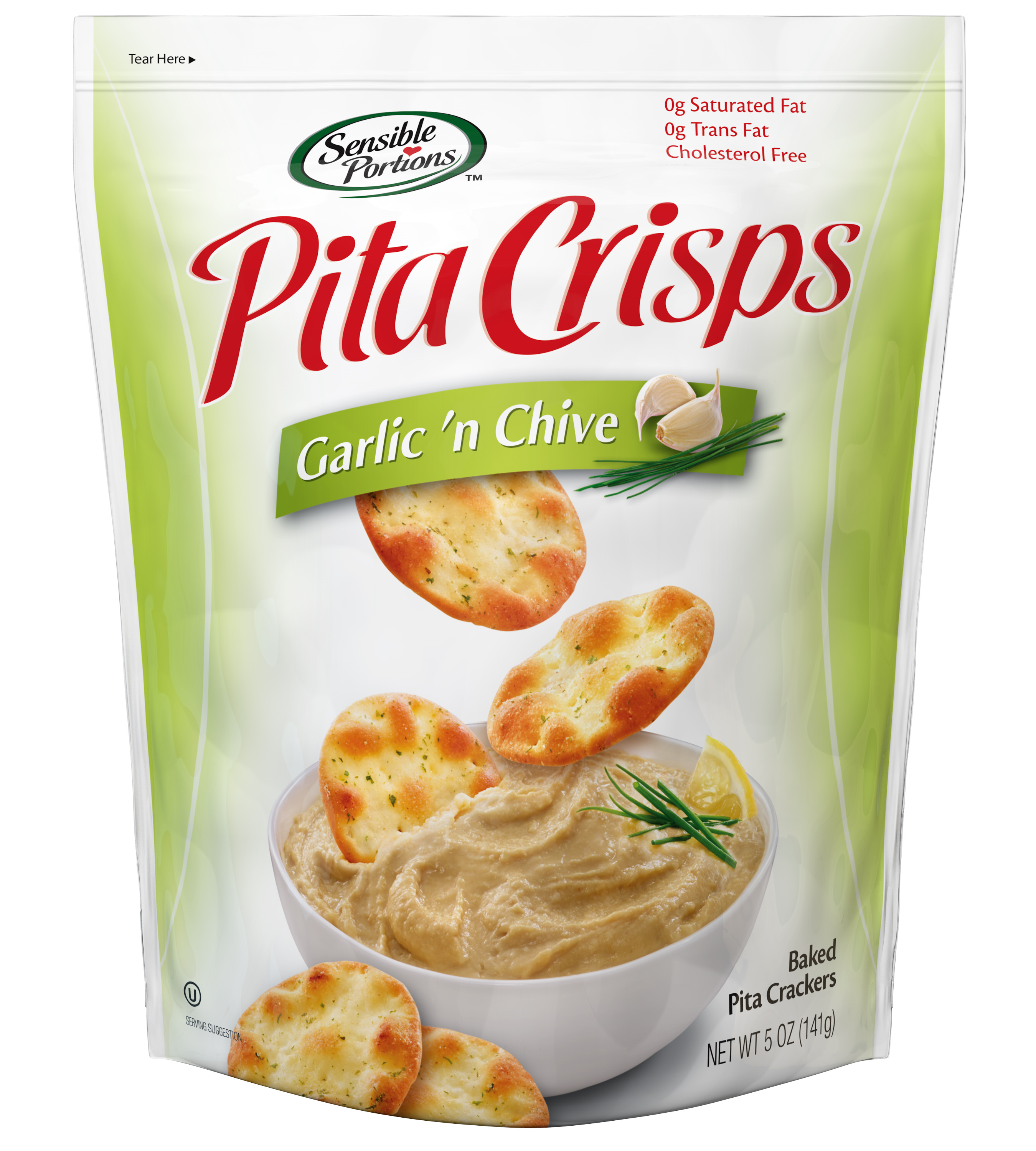 Sensible Portions Garlic & Chive Pita Crisps, 5 Oz.