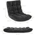 thumbnail image 2 of CZMJY Cushioned Floor Chair, 14-Position Adjustable Padded Lazy Recliner with Comfortable Back Support and Skin-Friendly Cover, Great for Reading, Playing Game, Meditating (Mysterious Black), 2 of 9