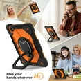 thumbnail image 6 of Shockproof Case for Apple iPad Pro 11 M4 2024, Build in Pencil Holder Rotating Stand Shoulder Strap Bumper Shockproof Rugged Kids Friendly Case Cover for iPad Pro 11 Inch M4 2024, Orange, 6 of 8