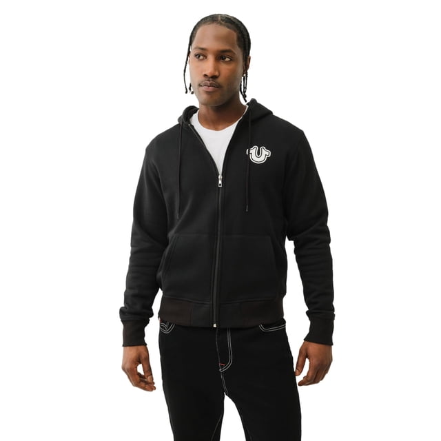 Sudadera con Capucha con Cierre y Estampado Puff para Hombre True Religion Negra 2XL