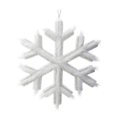 thumbnail image 1 of White Faux Fur And Silver Trim Snowflake Decoration, 1 of 1