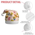 thumbnail image 4 of KLL Christmas Hats for Adults Plush Hamburger Pizza Coke Print Santa Hat Xmas Fluffy Santa Claus Hat for Women Men, 4 of 6
