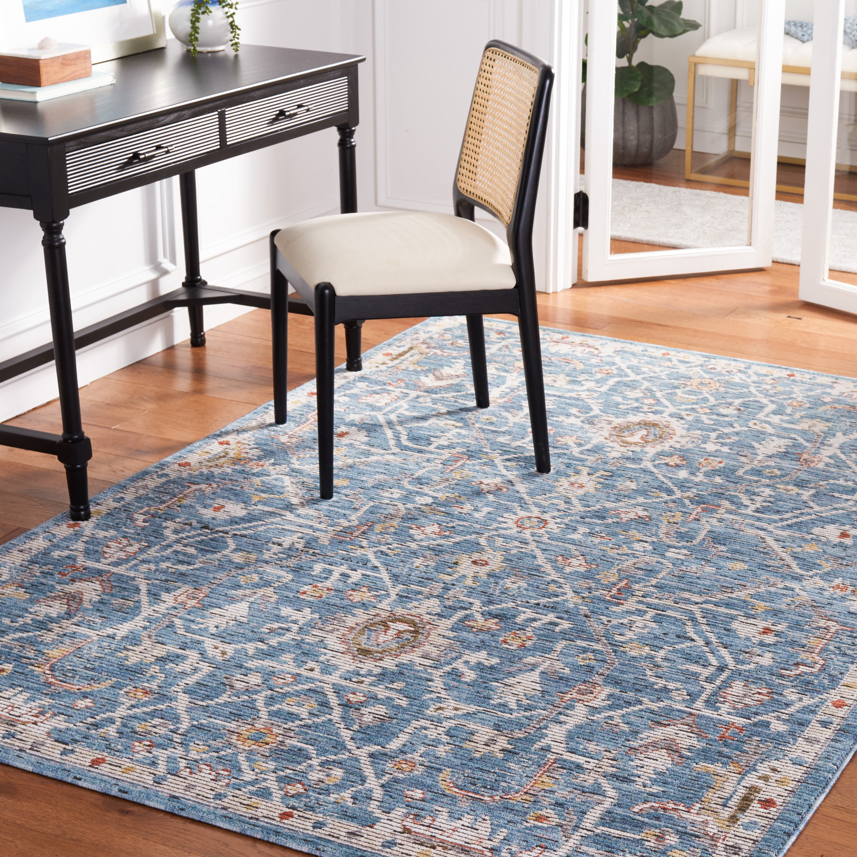 SAFAVIEH Sierra Jayma Abstract Area Rug, Blue/Ivory, 9' x 12'