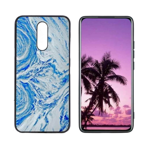 Blue-Marble-82 Phone Case, Degined for LG K12 Plus Case Men Women, Flexible Silicone Shockproof Case for LG K12 Plus