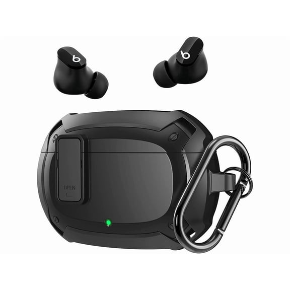 Beats Studio Buds Case Cover 2021, Secure Lock Hard Rugged Cool Shockproof Protective Case Cover for Beats Studio Buds Wireless Earbuds Case Accessories with Keychain Carabiner for Men Women