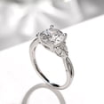 thumbnail image 3 of Oryn Jewelry 1.3 Ct Round Cut Moissanite Ring - 14K White Gold Plated - Multi-Stone Wedding Engagement Jewelry for Women, 3 of 5