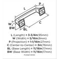 thumbnail image 2 of Amerock Mulholland 3 in (76 mm) Center-to-Center Brushed Copper Cabinet Pull, 2 of 2
