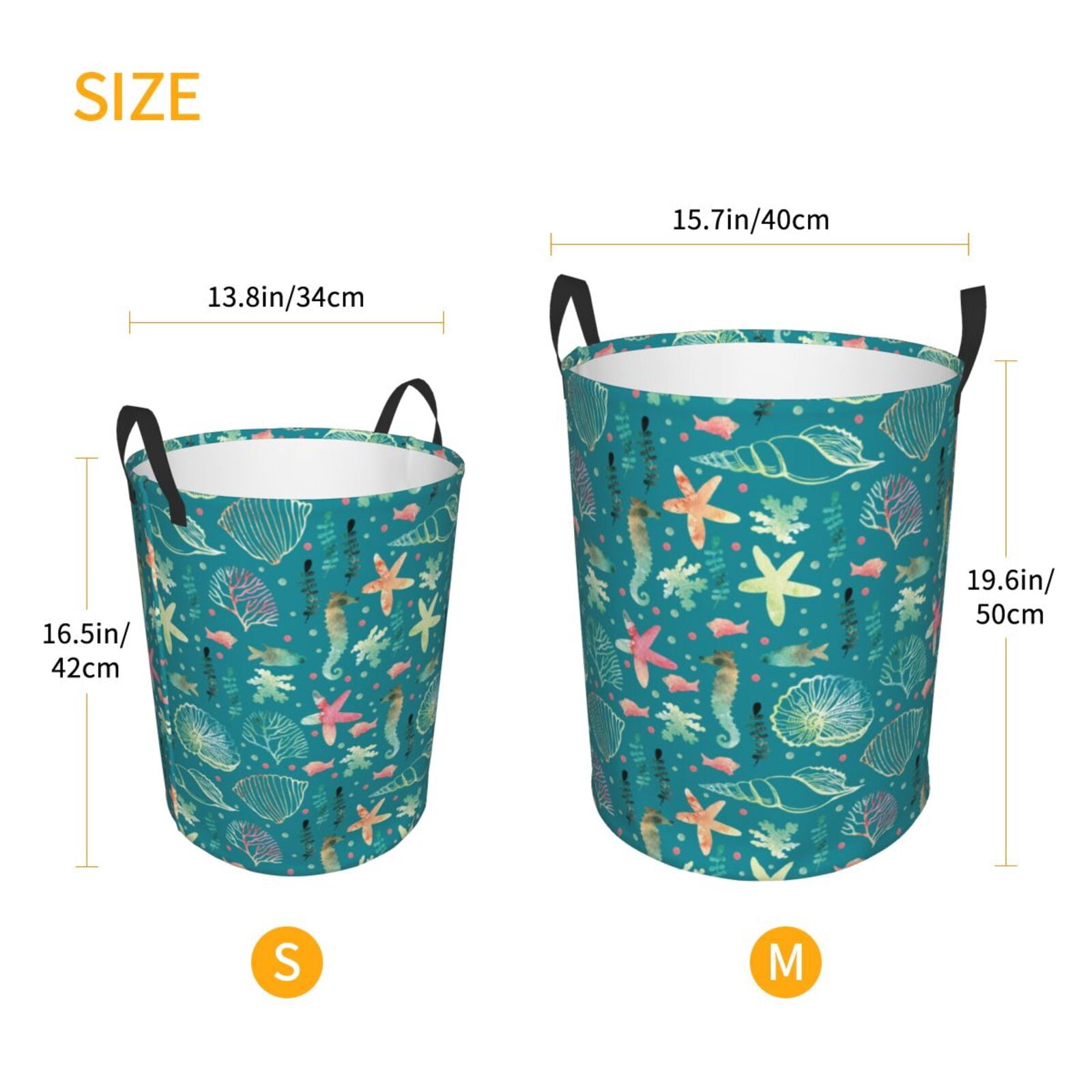 Large Laundry Basket with Handles - seashell ocean Kids Baby Dirty Clothes Laundry Hamper for Bedroom Aesthetic