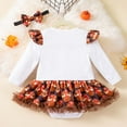 thumbnail image 4 of Vividxx Thanksgiving Baby Girls Bodysuit Outfits Sets Long Sleeve Turkey Print Romper With Hair Accessories Cute Holiday O-Neck Holiday Dailywear, 4 of 5