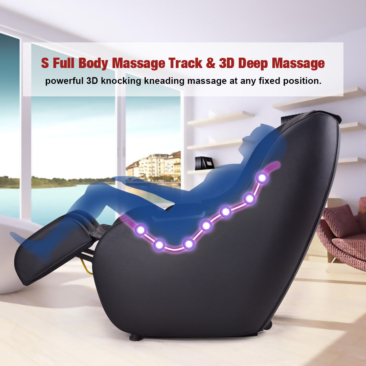 Goplus Electric Full Body Massage Chair Roller 3D Kneading Knocking
