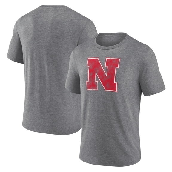 Men's Heather Gray Nebraska Huskers Classic Primary Tri-Blend T-Shirt
