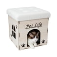 thumbnail image 1 of Pet Life FN1WHMD Foldaway Collapsible Designer Cat House Furniture Bench, White - One Size, 1 of 1