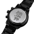 thumbnail image 2 of Jesus Love You Engraved Bible Verse Men's Watch Multifunction Stainless Steel W Copper Dial, 2 of 20