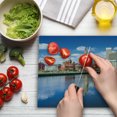 thumbnail image 3 of United States Cutting Board, Providence Rhode Island Riverfront Spring Season Water Reflection Buildings, Decorative Tempered Glass Cutting and Serving Board, Large Size, Multicolor, by Ambesonne, 3 of 5