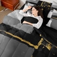 thumbnail image 4 of jejeloiu Abstract Geometric 7-Piece Twin Bedding Sets,Black White Bedding Comforter Set For Men Women Reversible, 4 of 8