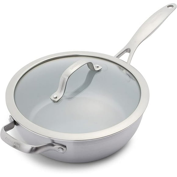GreenPan venice Pro healthy Ceramic nonstich triply 3.4L covered chefs pan