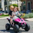 thumbnail image 4 of YunTopKids 24V Kids ATV 4 Wheeler , Electric Quad Ride On Toy for Big Kid, 2x200W Motor, 4.5Mph Max Speed ,2-Seater Quad for Boys Girls,Pink, 4 of 9