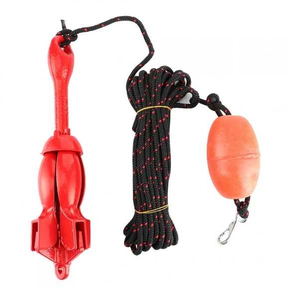 Folding Anchor Folding Grapnel Boat Anchors Kit Stainless Steel Anchor Marine Boat Accessory Foldable Anchors Kit 3.3lb/1.5kg Red Universal Stainless Steel Grapnel For Boat Yacht
