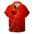 thumbnail image 2 of Jjayotai Men Valentine's Day Hawaiian Shirts, Short Sleeve Printed Regular Fit Summer Beach Tops, Casual Button Down Aloha Shirt Multicolor XXXXL, 2 of 5