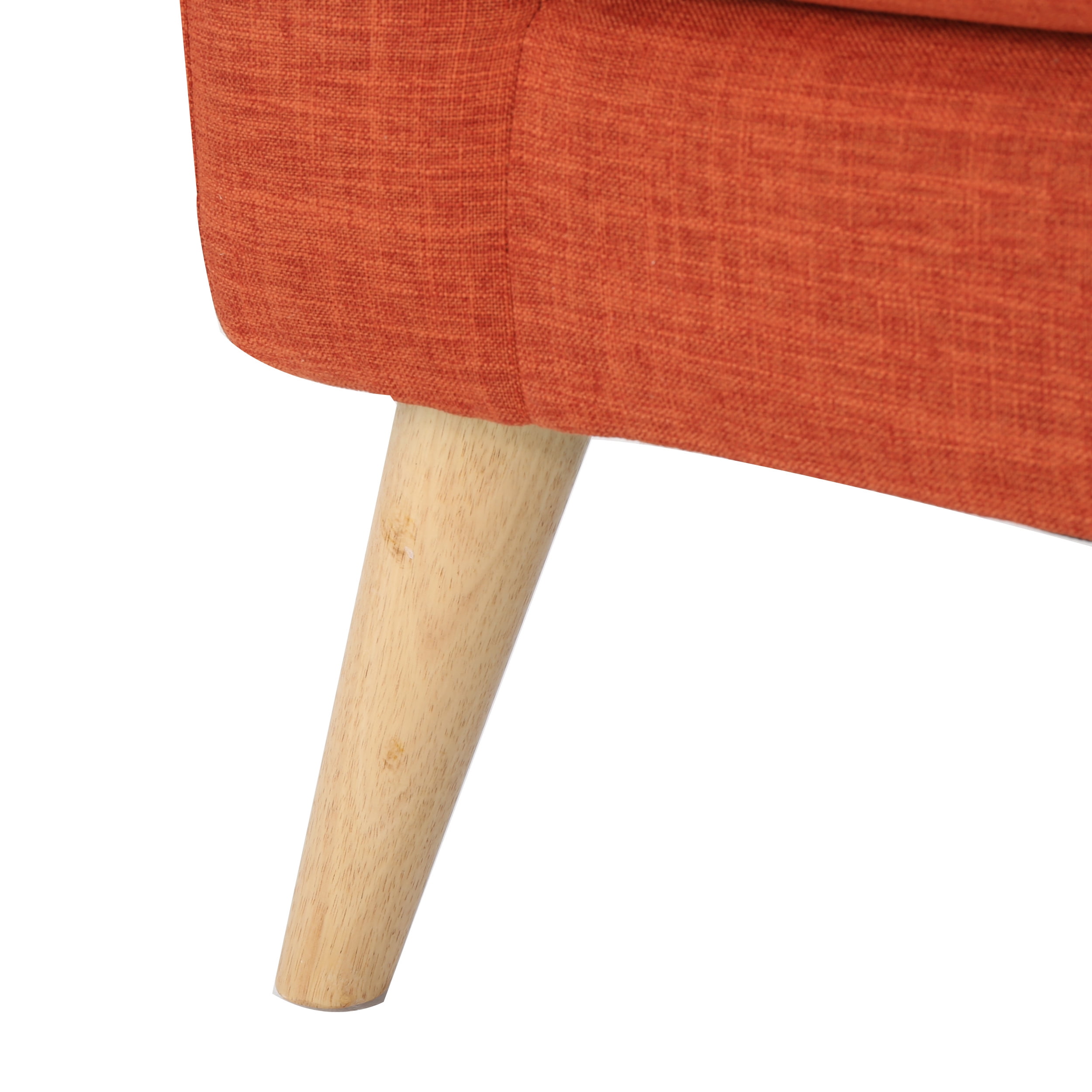 Noble House Bianca Fabric Mid Century Modern Loveseat,Muted Orange