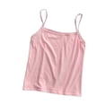 thumbnail image 6 of QIUOMBBP Compression Tank Top for Women Scoop Neck Solid Spaghetti Strap Shirts Slim Fit Summer Casual Camisole Tops Hot Pink Free Size, 6 of 9
